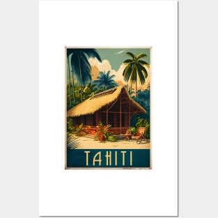 Tahiti French Polynesia Vintage Travel Art Poster Posters and Art